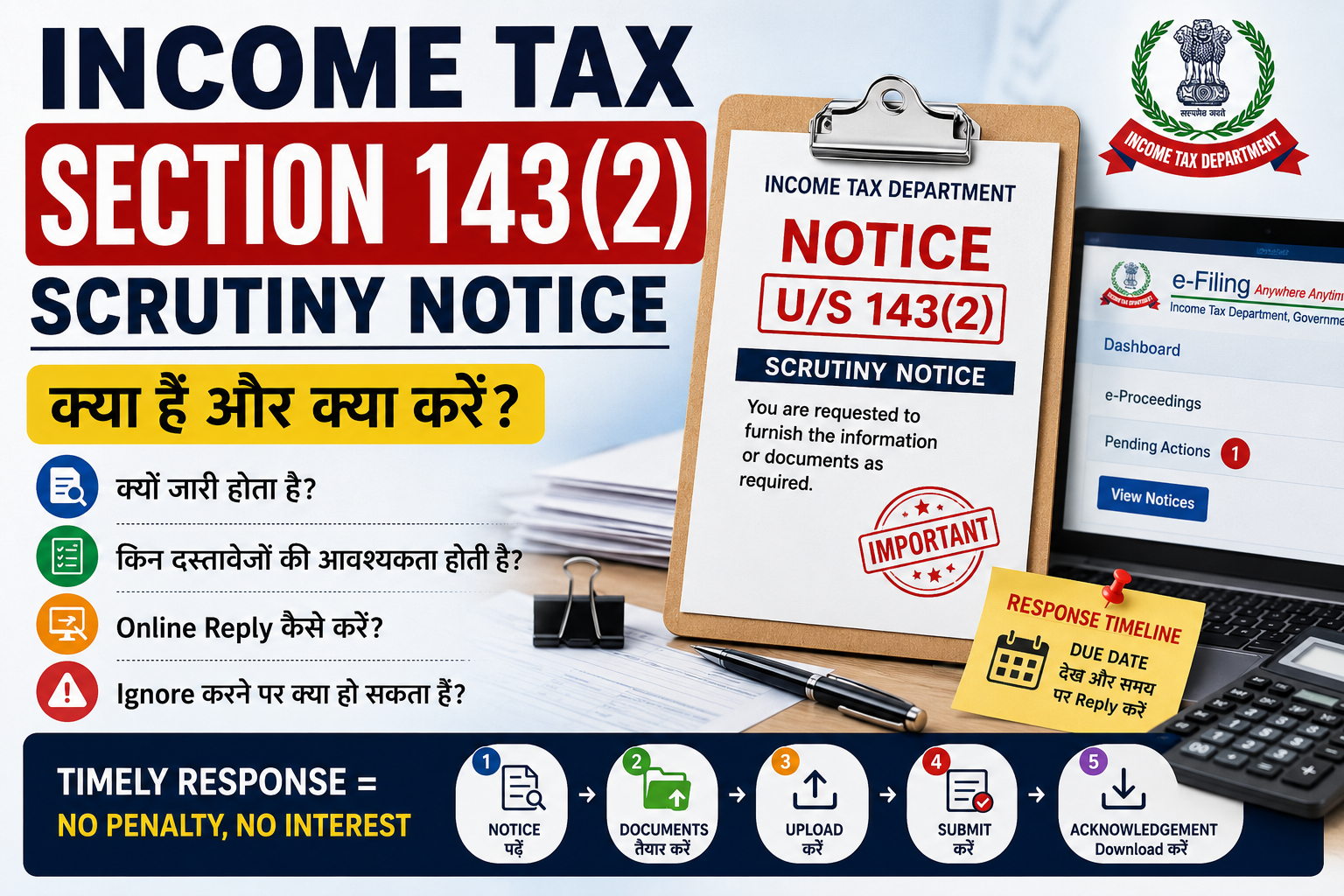 Section 143(2) Scrutiny Notice प्राप्त हुआ है ? जानिए क्या है और Online Response कैसे करें ? 143
